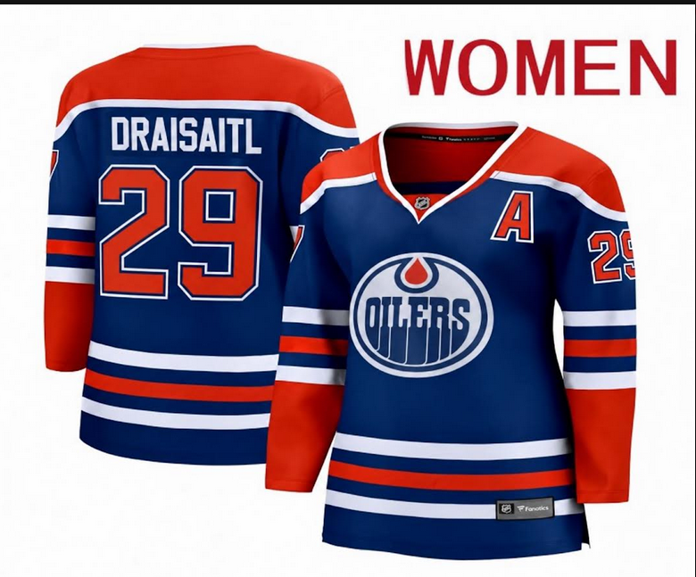 Women Edmonton Oilers #29 Draisaitl blue 2026 NHL Jersey 101801